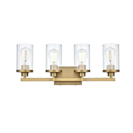 Living District Thane 4 Light 25" Wall Sconce, Satin Gold/Clear - LD7316W25SG