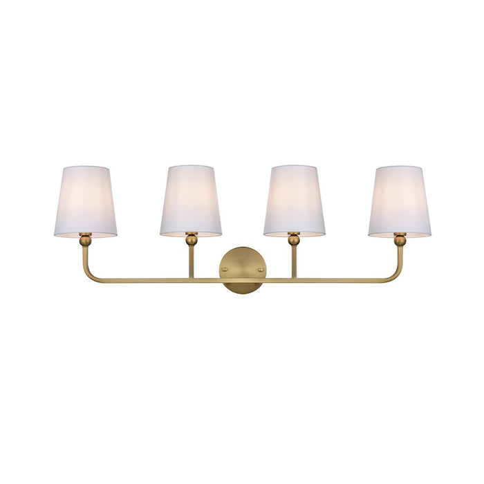Living District Senna 4 Light 35.5" Wall Sconce, Satin Gold/White - LD7322W36SG