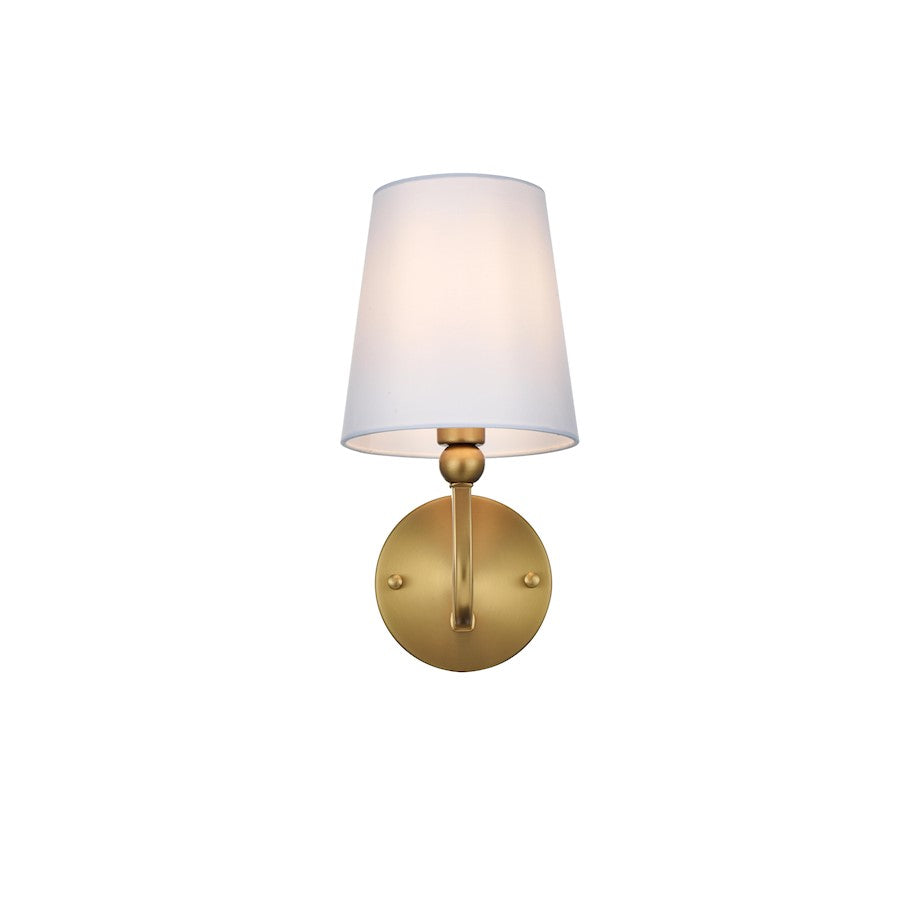 Living District Senna 1 Light 6" Wall Sconce, Satin Gold/White - LD7322W6SG