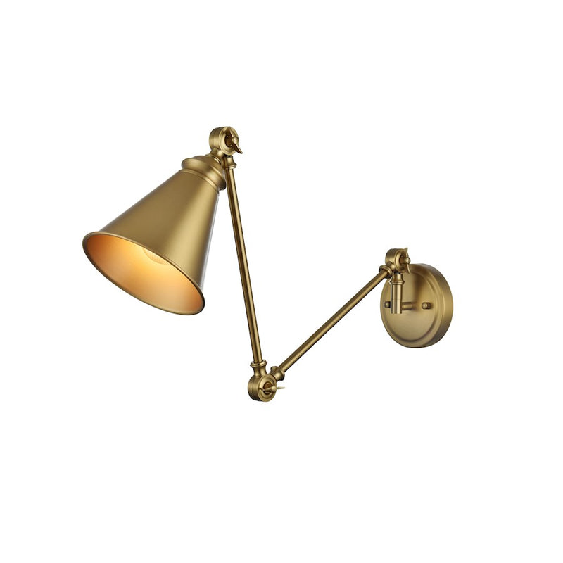 Living District Vesa 1 Light 6" Wall Sconce, Satin Gold/Satin Gold