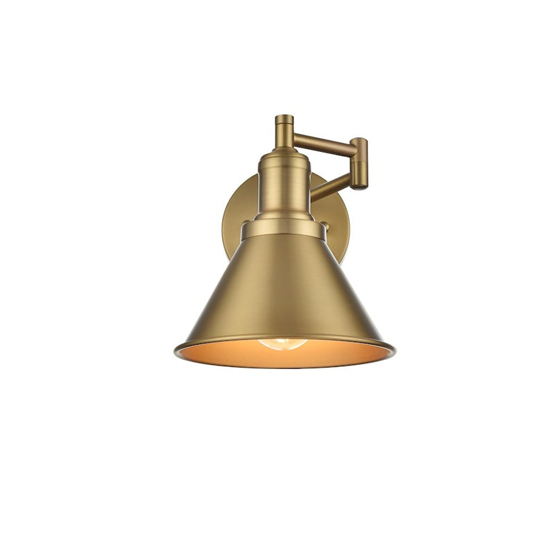Living District Varden 1Lt 7" Wall Sconce, Gold/ Gold