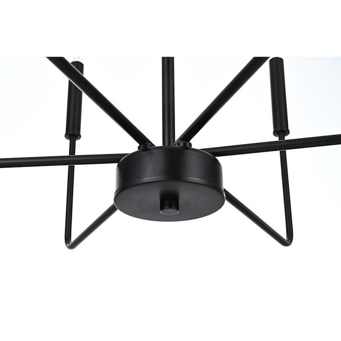 Elegant Lighting Willa 6 Light 26" Pendant, Black