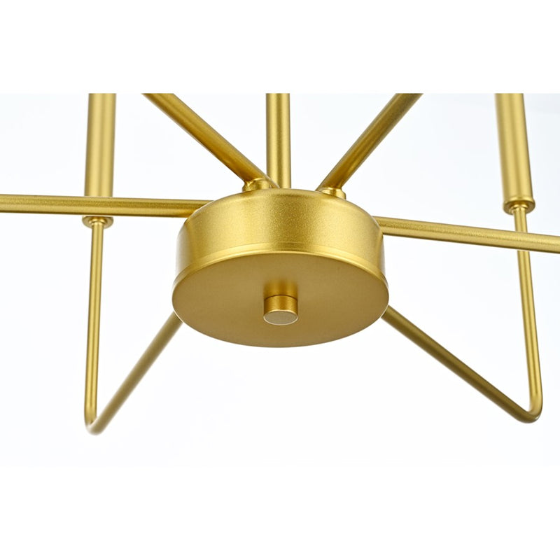 Elegant Lighting Willa 6 Light 26" Pendant, Brass