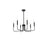 Elegant Lighting Willa 6 Light 26"L Pendant, Black
