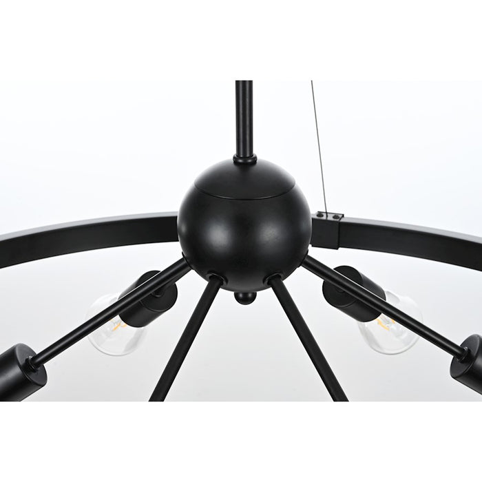 Elegant Lighting Thora 6 Light 32" Pendant, Black