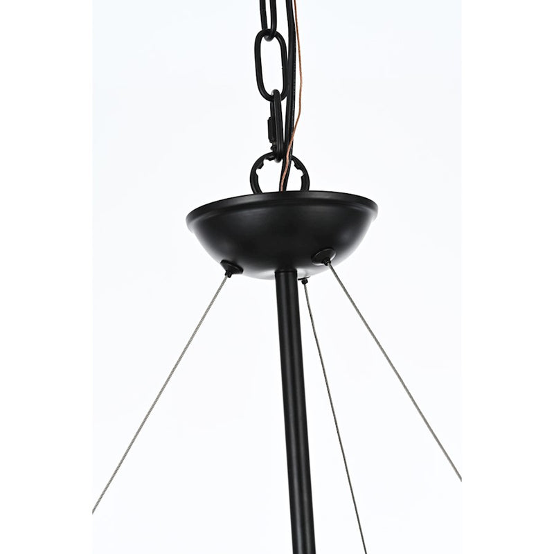 Elegant Lighting Thora 6 Light 32" Pendant, Weathered Black/Rust