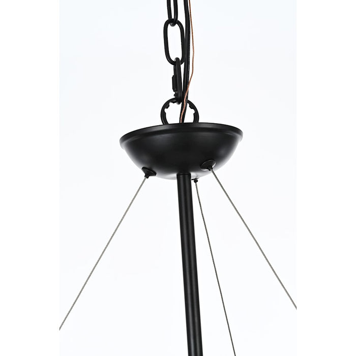 Elegant Lighting Thora 6 Light 32" Pendant, Weathered Black/Rust