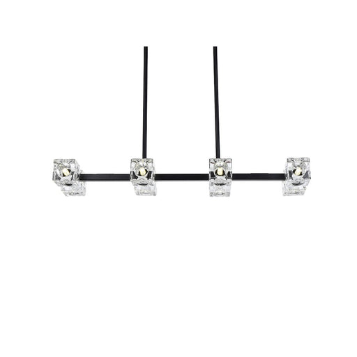 Elegant Lighting Lyra 8 Light 30" Pendant, Black/Clear