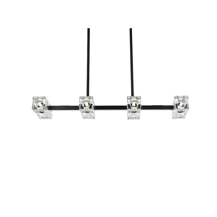 Elegant Lighting Lyra 8 Light 30" Pendant, Black/Clear