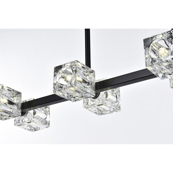 Elegant Lighting Lyra 8 Light 30" Pendant, Black/Clear