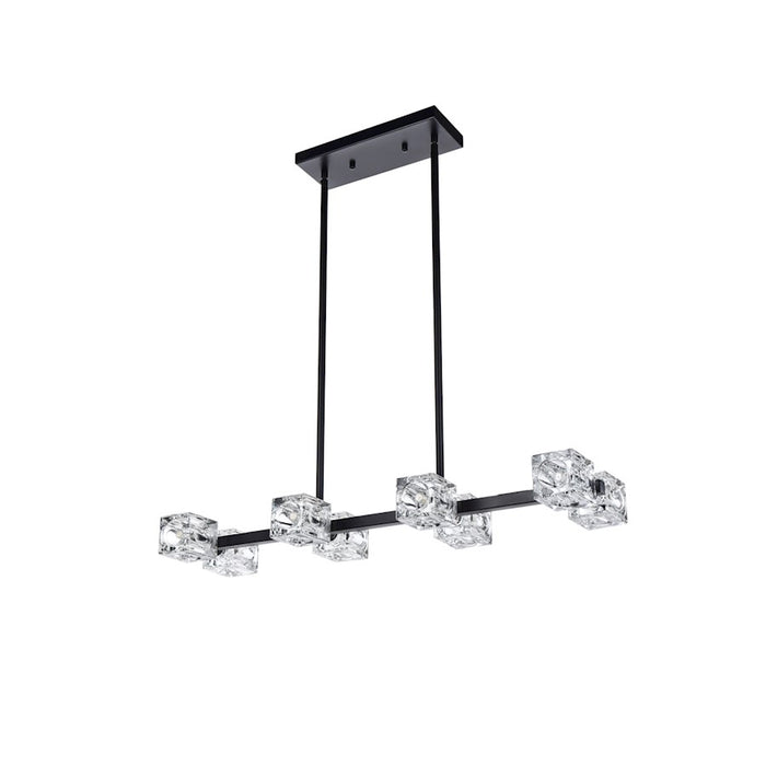 Elegant Lighting Lyra 8 Light 30" Pendant, Black/Clear
