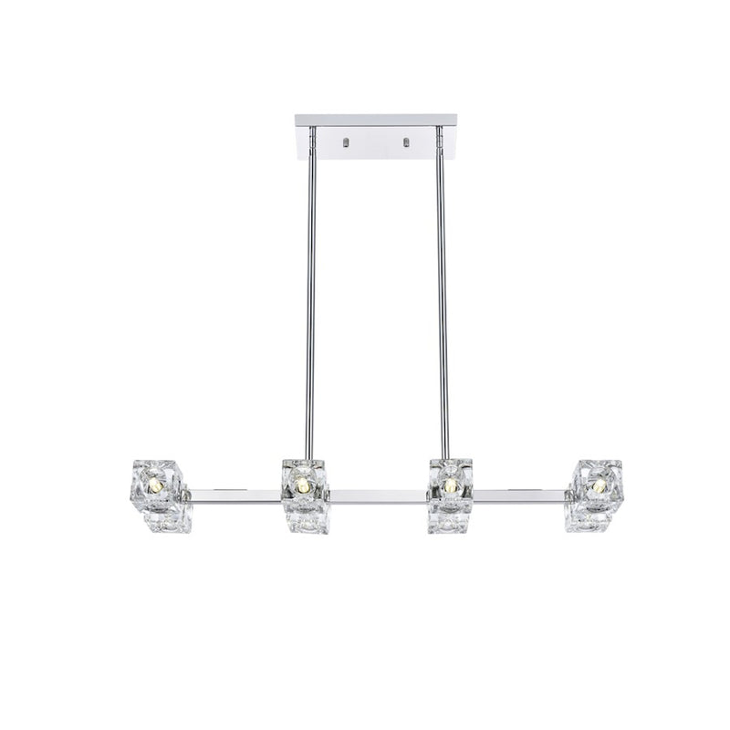 Elegant Lighting Lyra 8 Light 30" Pendant, Chrome/Clear