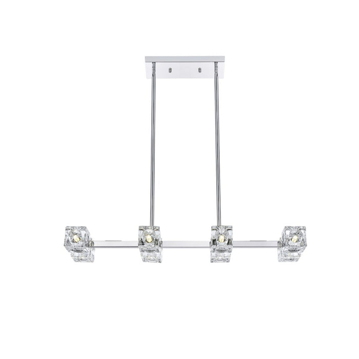 Elegant Lighting Lyra 8 Light 30" Pendant, Chrome/Clear - LD920D30C
