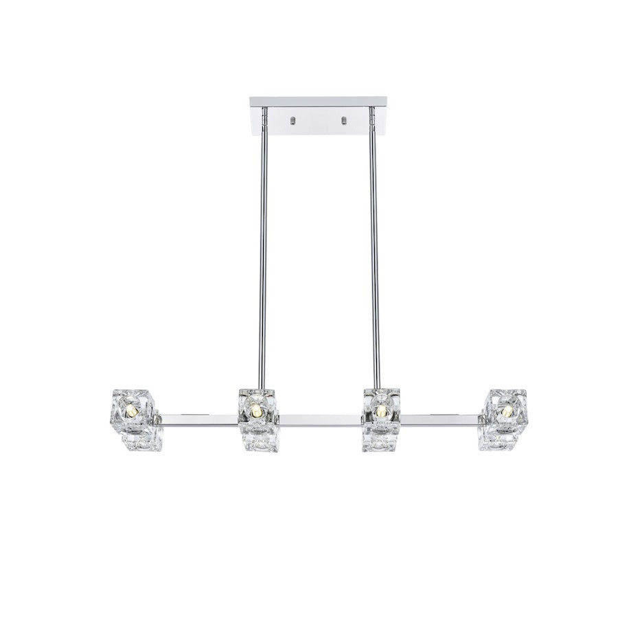 Elegant Lighting Lyra 8 Light 30" Pendant, Chrome/Clear - LD920D30C