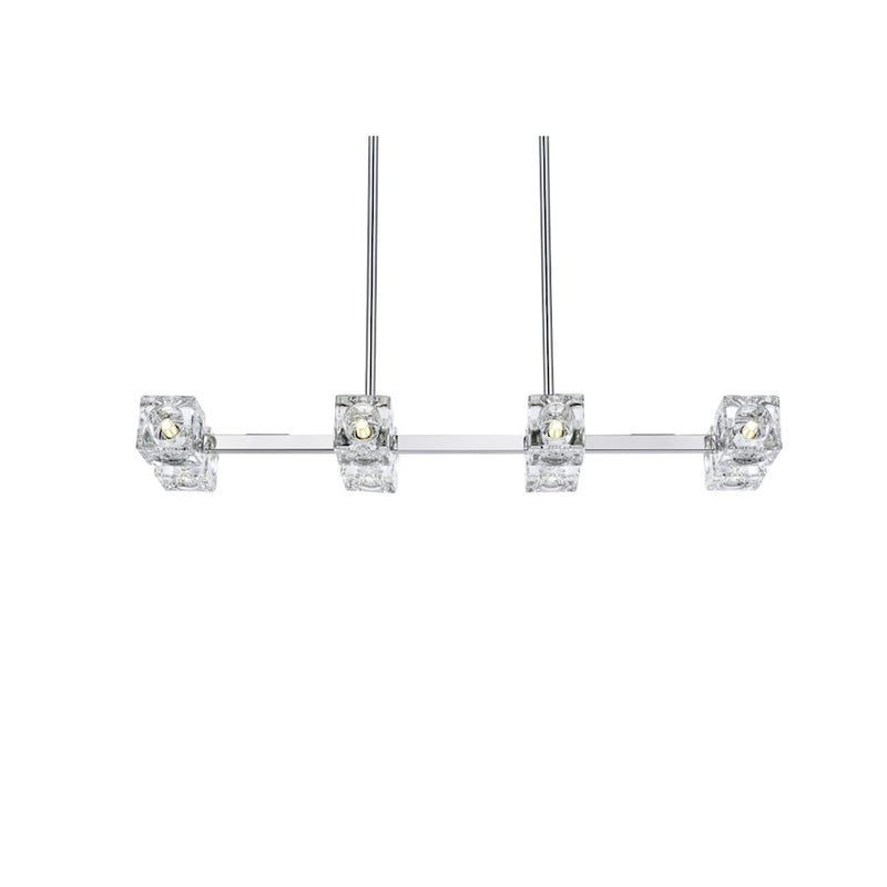 Elegant Lighting Lyra 8 Light 30" Pendant, Chrome/Clear