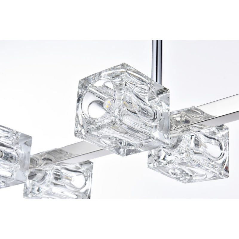 Elegant Lighting Lyra 8 Light 30" Pendant, Chrome/Clear
