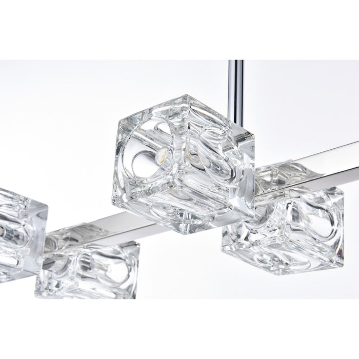 Elegant Lighting Lyra 8 Light 30" Pendant, Chrome/Clear