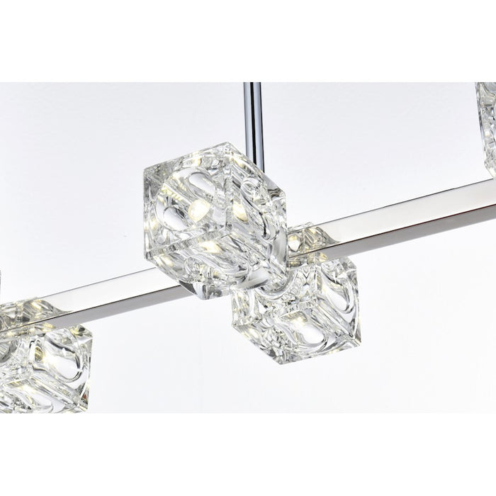 Elegant Lighting Lyra 8 Light 30" Pendant, Chrome/Clear