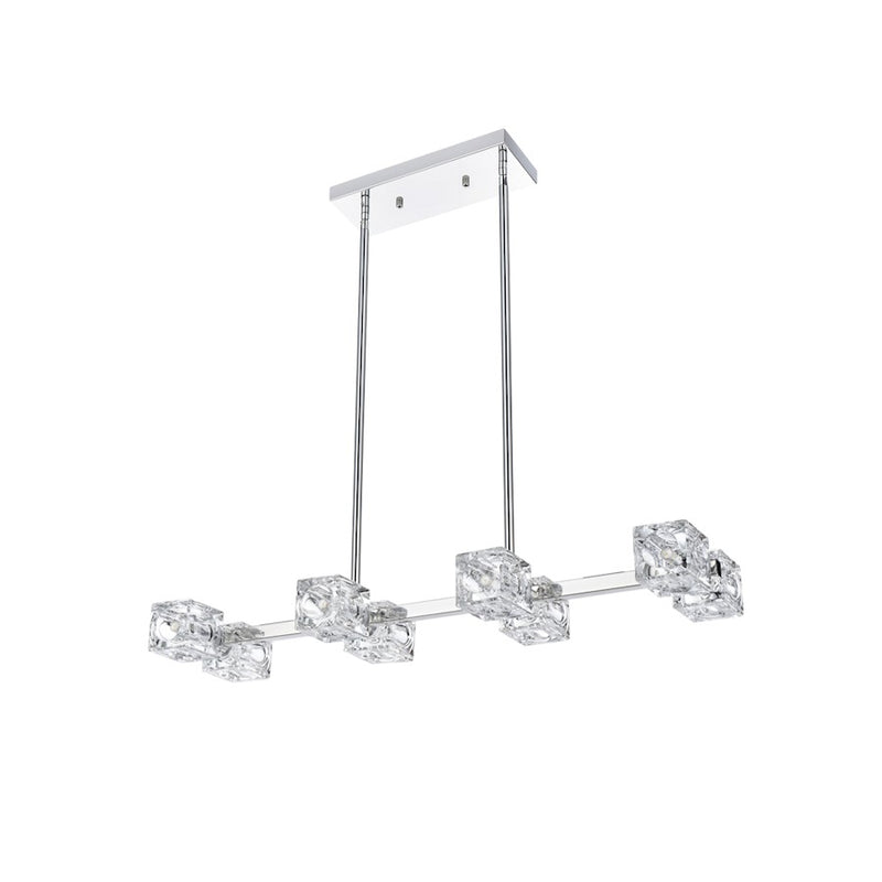 Elegant Lighting Lyra 8 Light 30" Pendant, Chrome/Clear