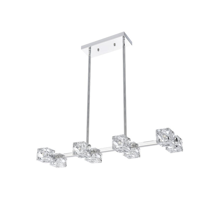 Elegant Lighting Lyra 8 Light 30" Pendant, Chrome/Clear