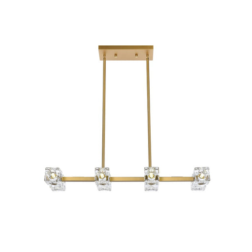 Elegant Lighting Lyra 8 Light 30" Pendant, Satin Gold/Clear - LD920D30SG