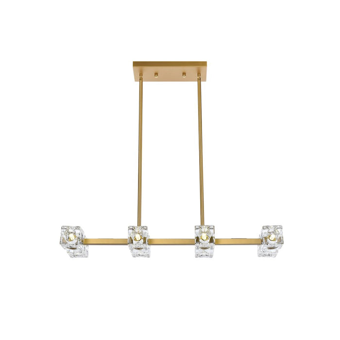 Elegant Lighting Lyra 8 Light 30" Pendant, Satin Gold/Clear - LD920D30SG