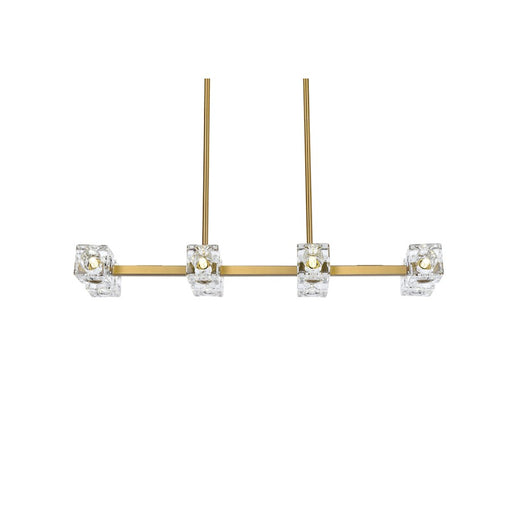 Elegant Lighting Lyra 8 Light 30" Pendant, Satin Gold/Clear