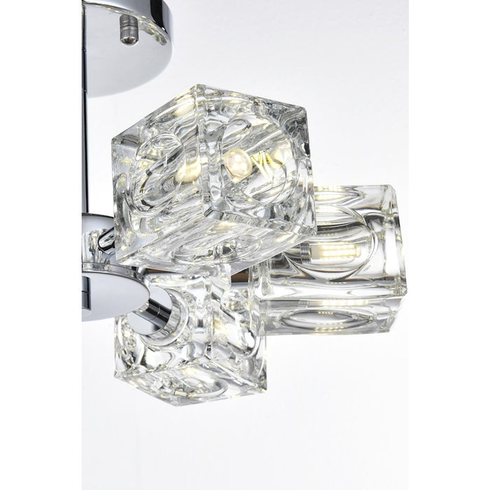 Elegant Lighting Lyra 6 Light 14" Flush Mount, Chrome/Clear