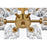 Elegant Lighting Lyra 6 Light 14" Flush Mount, Satin Gold/Clear
