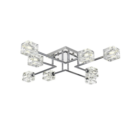 Elegant Lighting Lyra 8 Light 32" Flush Mount, Chrome/Clear