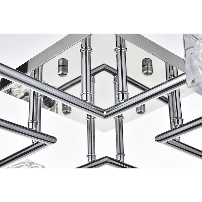 Elegant Lighting Lyra 8 Light 32" Flush Mount, Chrome/Clear