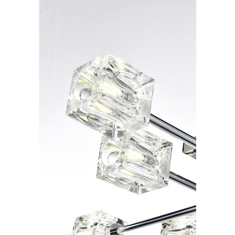 Elegant Lighting Lyra 8 Light 32" Flush Mount, Chrome/Clear
