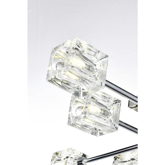 Elegant Lighting Lyra 8 Light 32" Flush Mount, Chrome/Clear