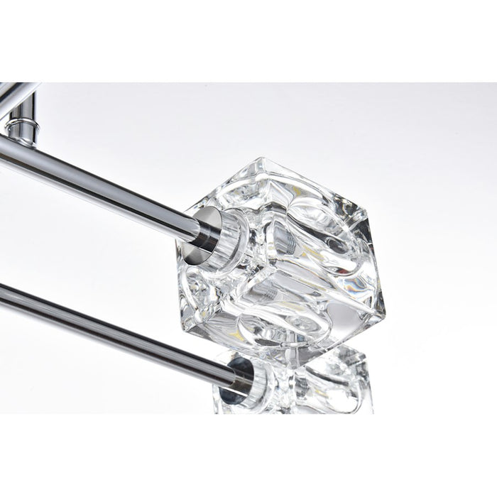 Elegant Lighting Lyra 8 Light 32" Flush Mount, Chrome/Clear