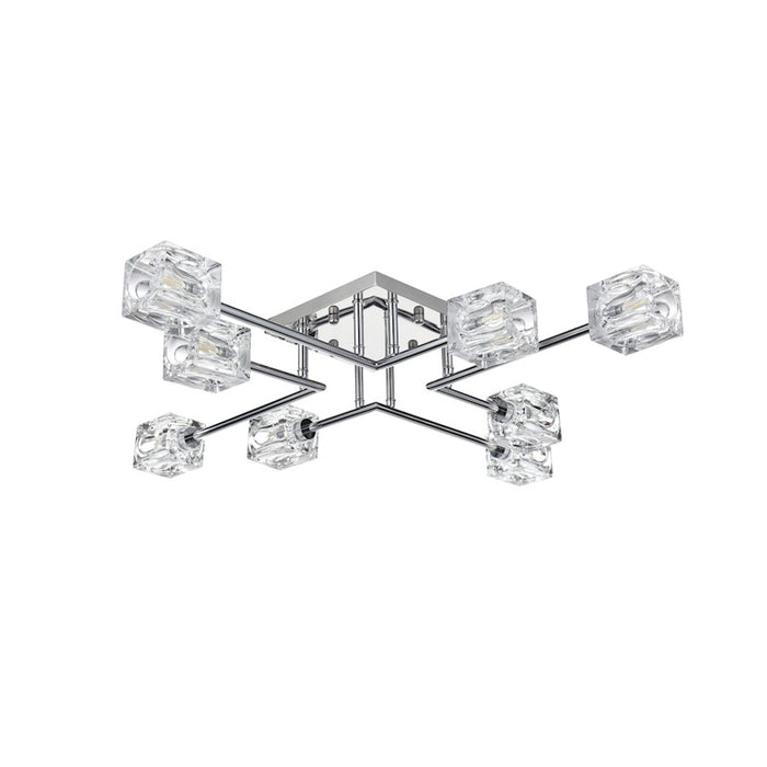 Elegant Lighting Lyra 8 Light 32" Flush Mount, Chrome/Clear