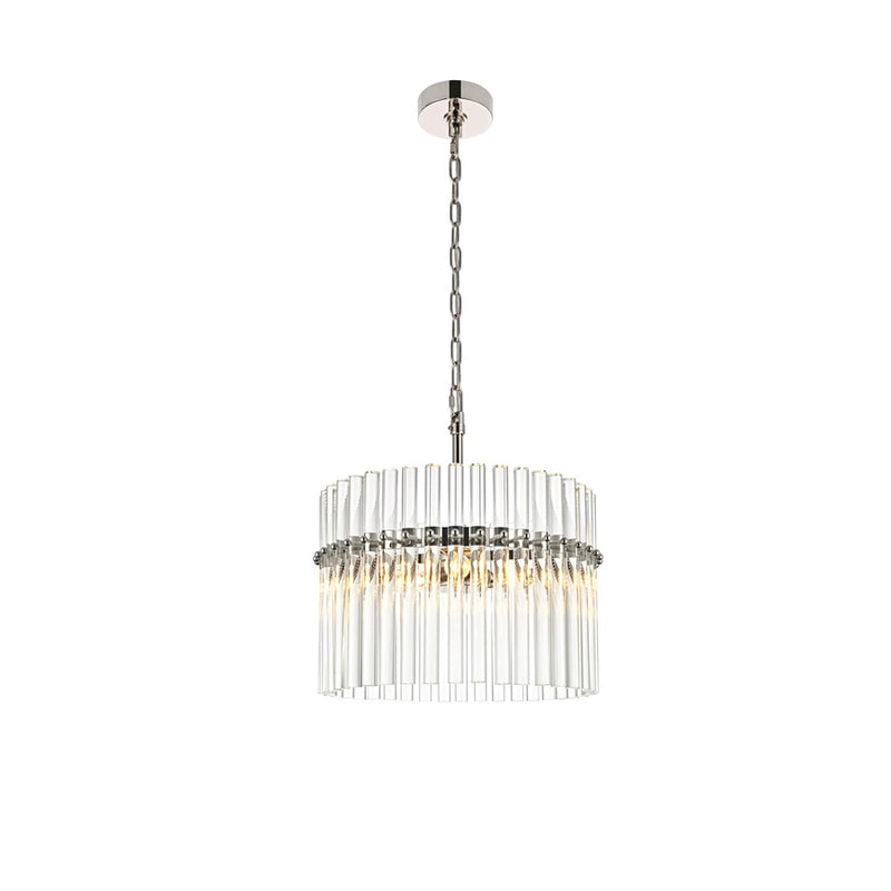 Living District Paulina 3 Light 16" Chandelier, Polished Nickel
