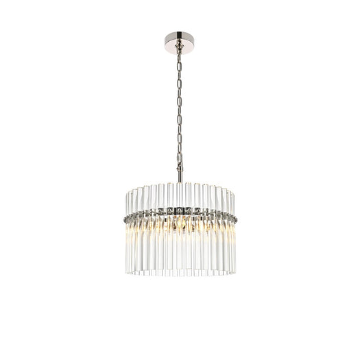 Living District Paulina 3 Light 16" Chandelier, Polished Nickel - LD925D16PN