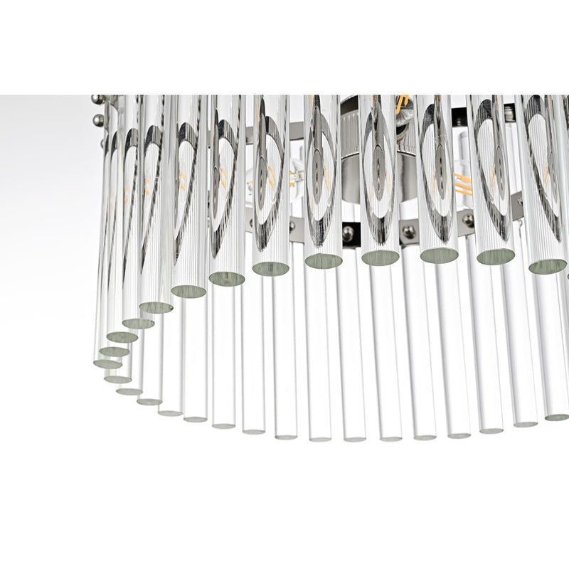 Living District Paulina 3 Light 16" Chandelier, Polished Nickel