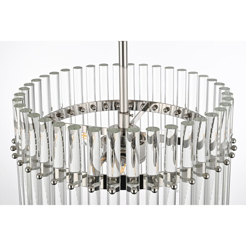 Living District Paulina 3 Light 16" Chandelier, Polished Nickel