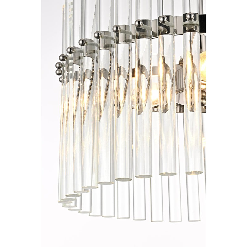 Living District Paulina 3 Light 16" Chandelier, Polished Nickel