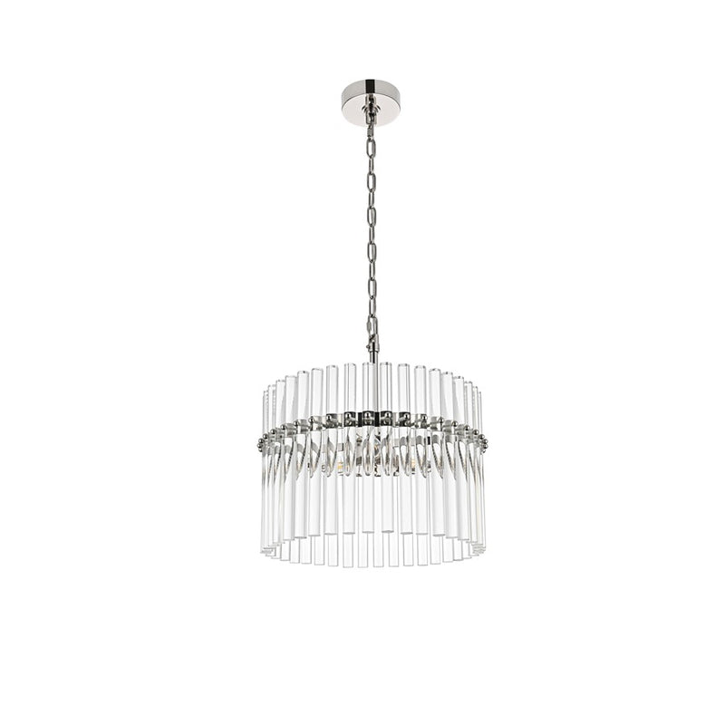 Living District Paulina 3 Light 16" Chandelier, Polished Nickel