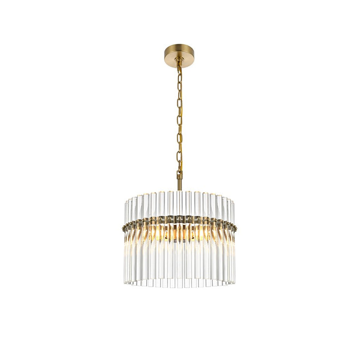 Living District Paulina 3 Light 16" Chandelier, Satin Gold - LD925D16SG