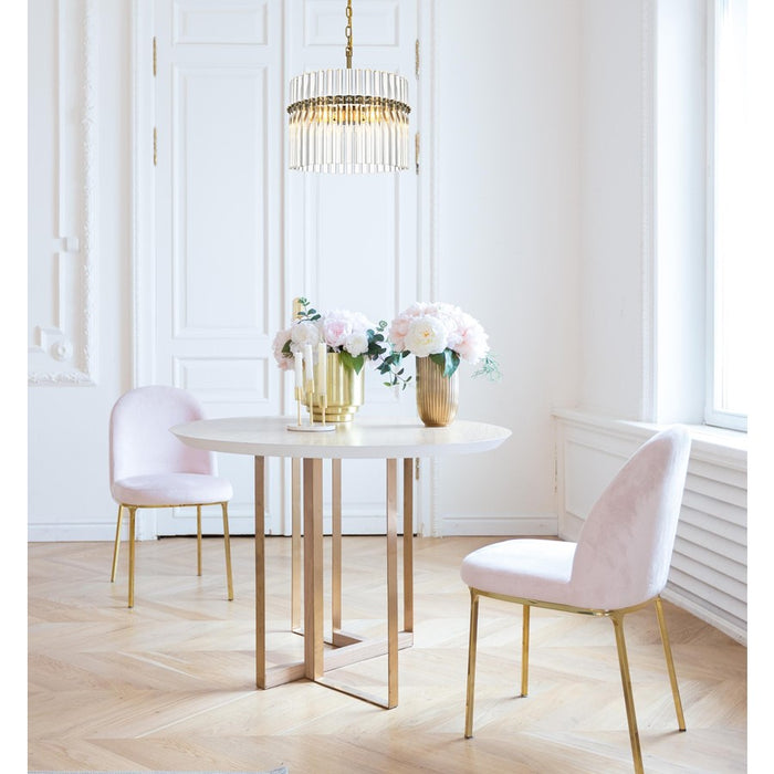 Living District Paulina 3 Light 16" Chandelier, Satin Gold