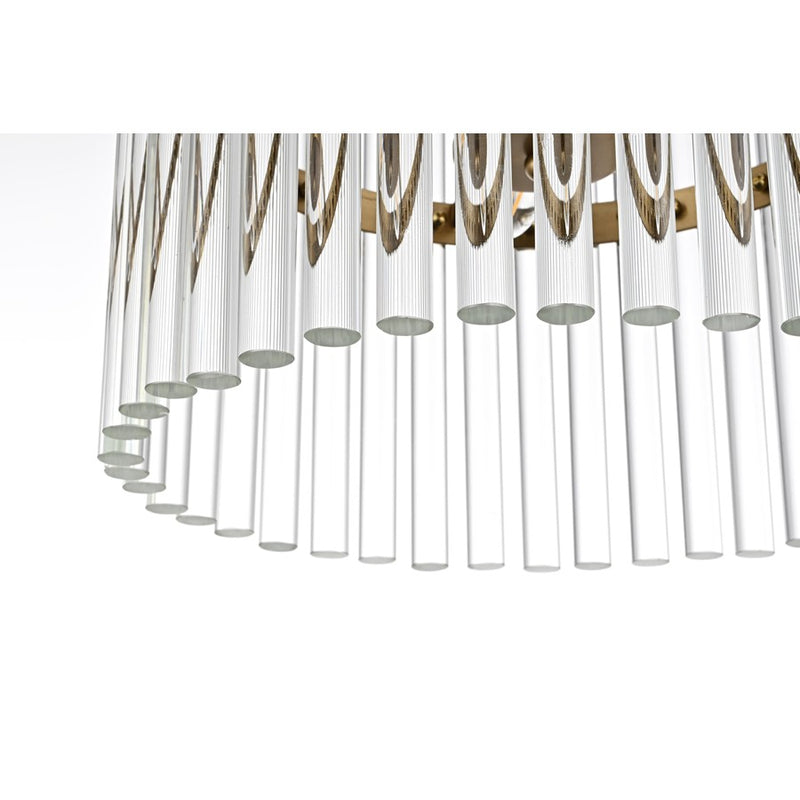 Living District Paulina 3 Light 16" Chandelier, Satin Gold