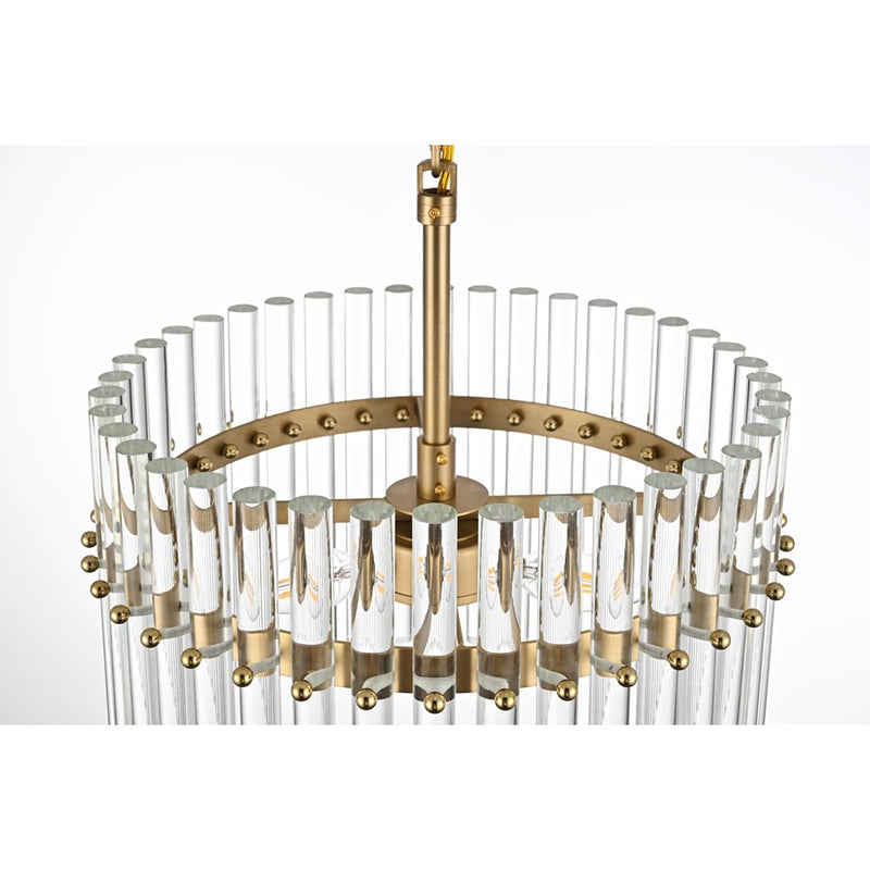 Living District Paulina 3 Light 16" Chandelier, Satin Gold