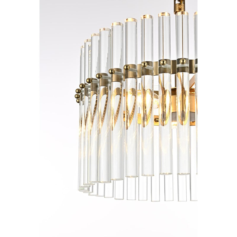 Living District Paulina 3 Light 16" Chandelier, Satin Gold