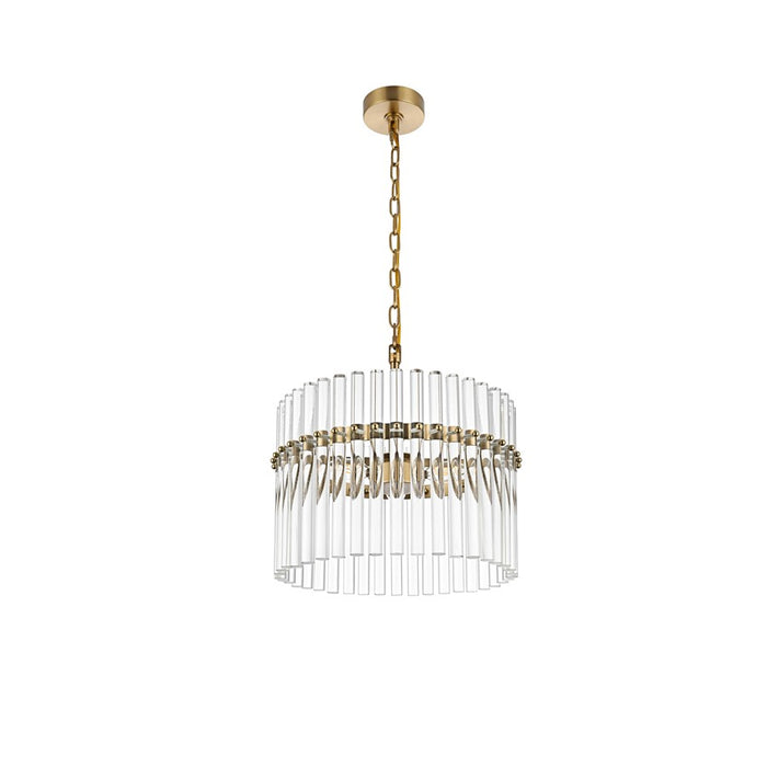 Living District Paulina 3 Light 16" Chandelier, Satin Gold