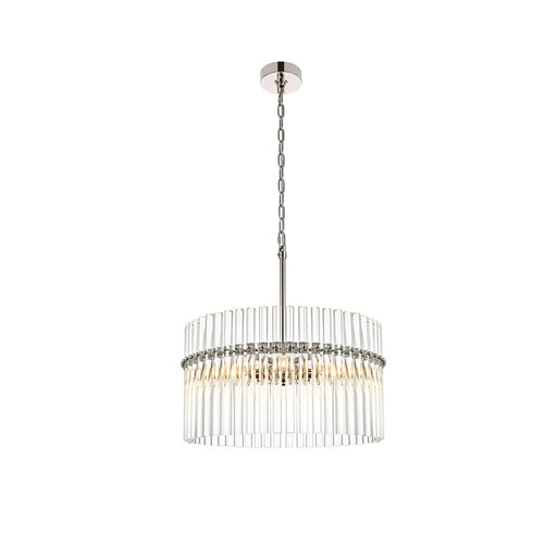 Living District Paulina 4 Light 20" Chandelier, Polished Nickel - LD925D20PN