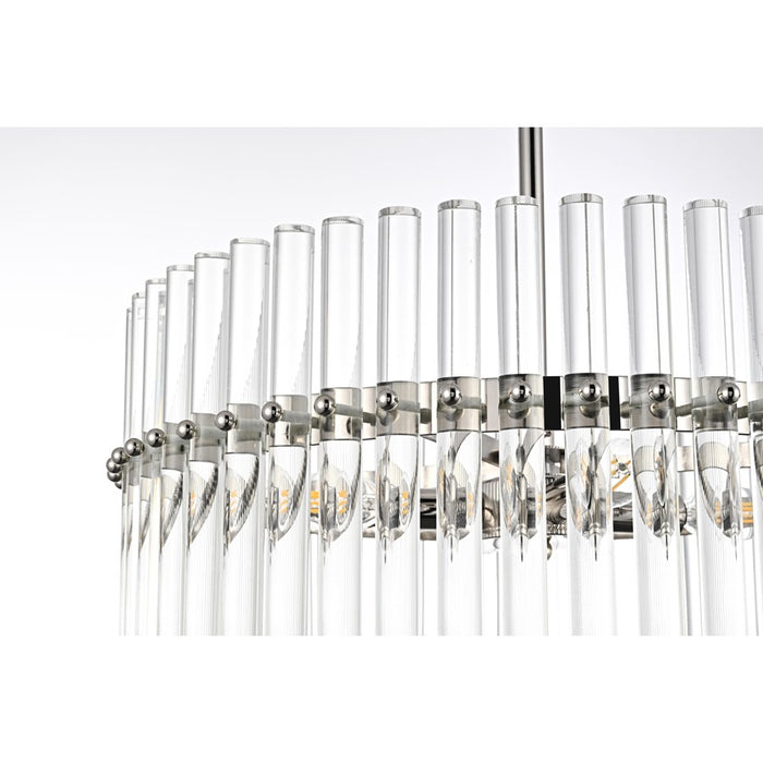 Living District Paulina 4 Light 20" Chandelier, Polished Nickel