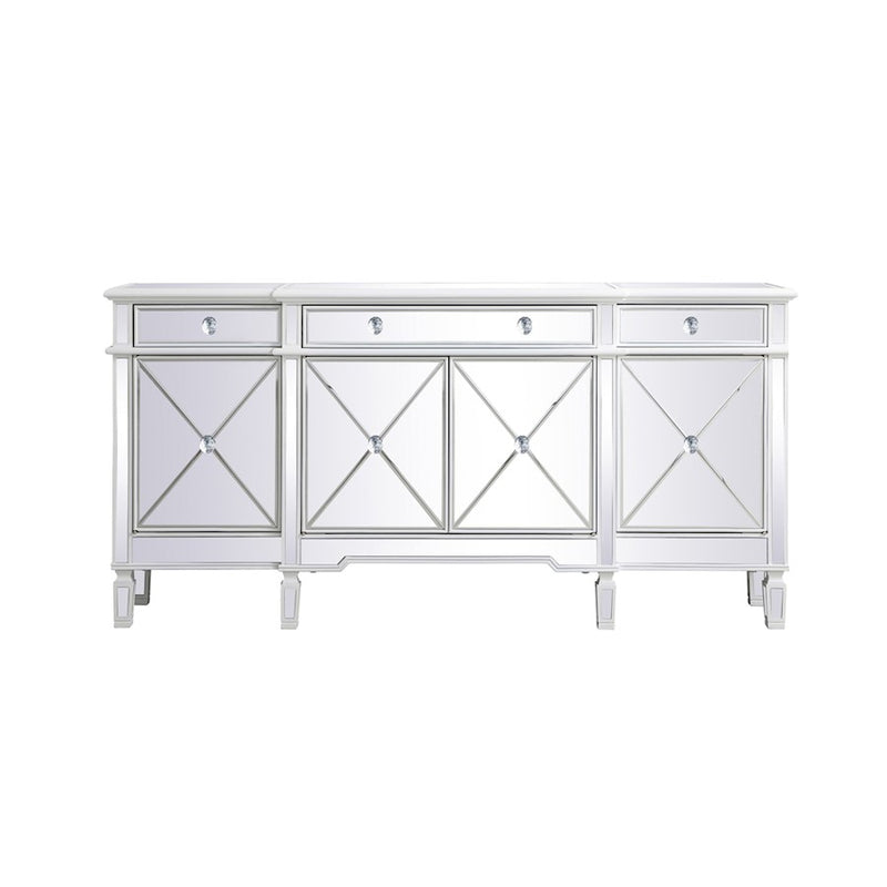 Elegant Decor Contempo 72" Sideboard/Credenza, Antique White